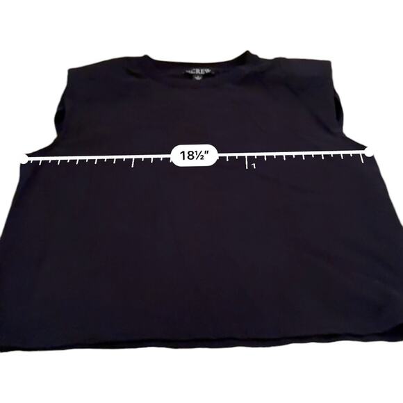 J.‎ Crew Black Sleeveless Padded Shoulder Muscle Tee Shirt Sz S - Picture 4 of 5